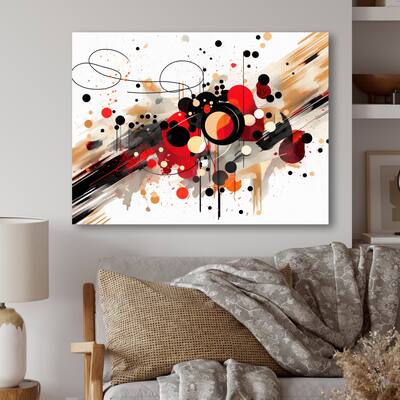 Designart "Red Black Abstract Dreamscape I" Abstract Shapes Metal Wall Art Prints