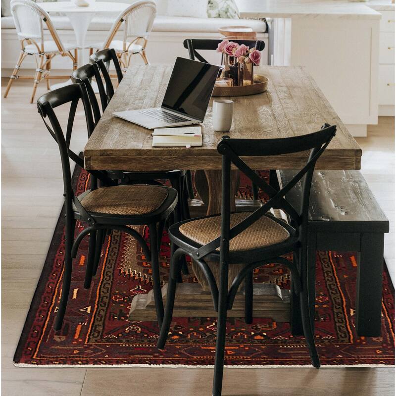 ECARPETGALLERY Hand-knotted Andelz Dark Red Wool Rug - 3'5 x 4'9