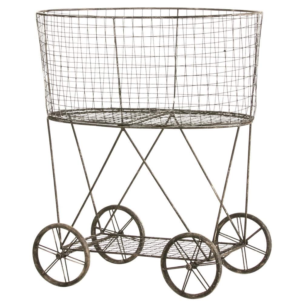 Metal Wire Basket On Wheels