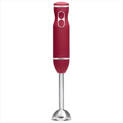 Chefman Immersion Stick Hand Blender with Stainless Steel Blades, Red