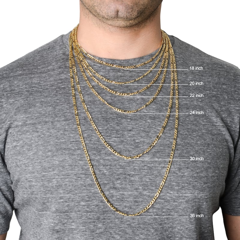 14k Yellow Gold-filled Solid Figaro Link Chain Necklace
