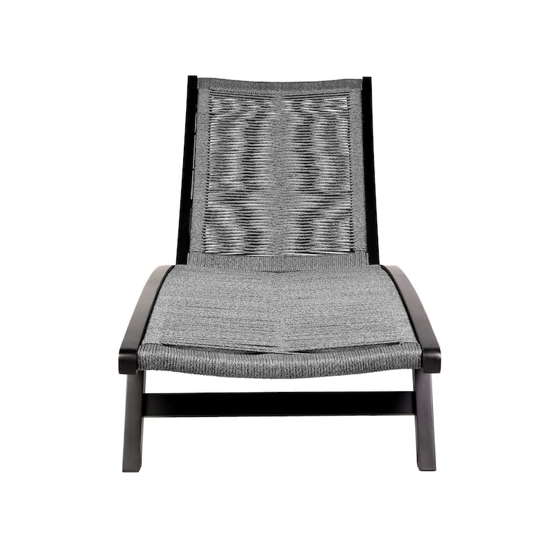 Chateau Solid Eucalyptus Wood and Rope Outdoor Patio Adjustable Chairs Lounge Chair with Wheels