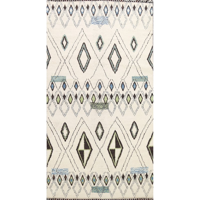 Modern Vegetable Dye Oriental Moroccan Berber Area Rug Wool Handmade - 5'9" x 9'3"