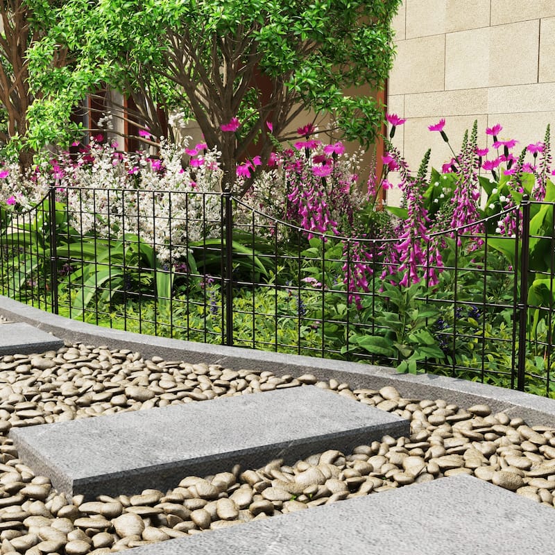 Garden Border Fence Panel Set Metal Garden Edging Flower Beds Pathways