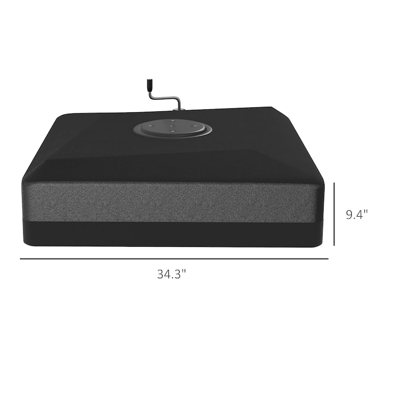 Outsunny 330 lbs. Fillable Umbrella Base, Heavy Duty Square Cantilever Umbrella Stand with Liftable Wheel