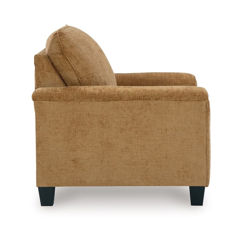 Erin Accent Armchair, Modern Tapered Legs, Plush Light Brown Polyester