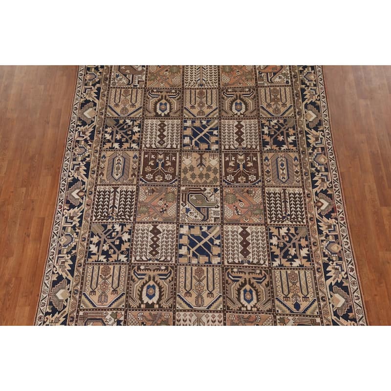 Garden Design Bakhtiari Persian Vintage Rug Hand-Knotted Wool Carpet - 6'10"x 10'2"