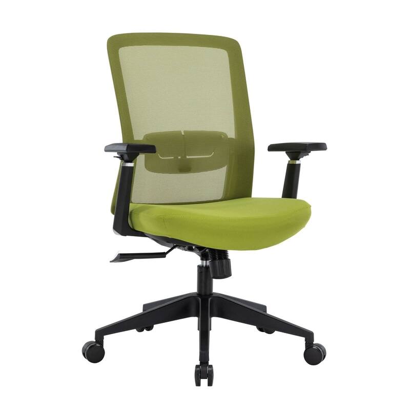 Ingram Contemporary Ergonomic Mesh Office Chair - Adjustable Height & Armrests, Mid-Back Swivel Desk Chair for Home Office - Green/Green