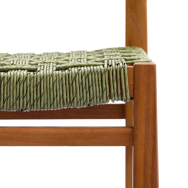 Christopher Knight Home - Acacia Wood Outdoor Patio Dining Chairs with Wicker (Set of 2)