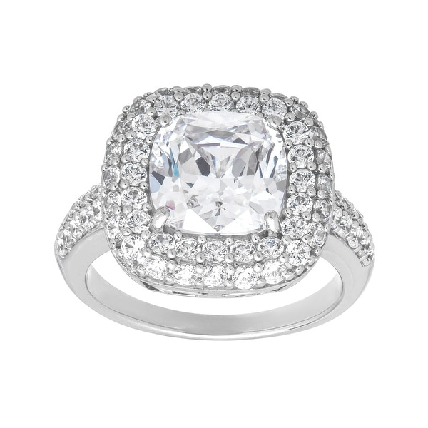 Cocktail Ring with 8 1/2 ct Cubic Zirconia in Sterling Silver
