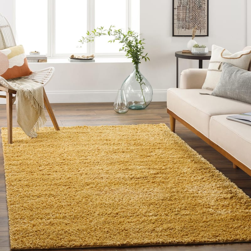 Livabliss Deluxe Shag Minimalist Medallion Area Rug