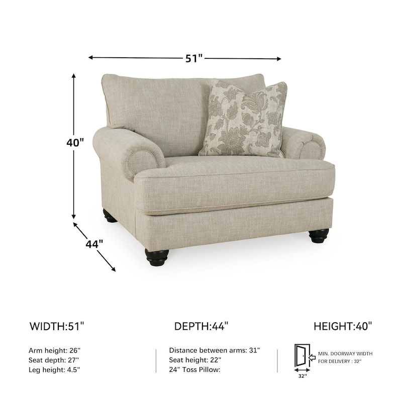 Signature Design by Ashley Asanti Beige Oversized Chair - 51"W x 44"D x 40"H
