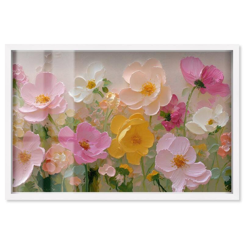 Expressed in Petals II Shadowbox by Art Remedy - White - 45" x 30"