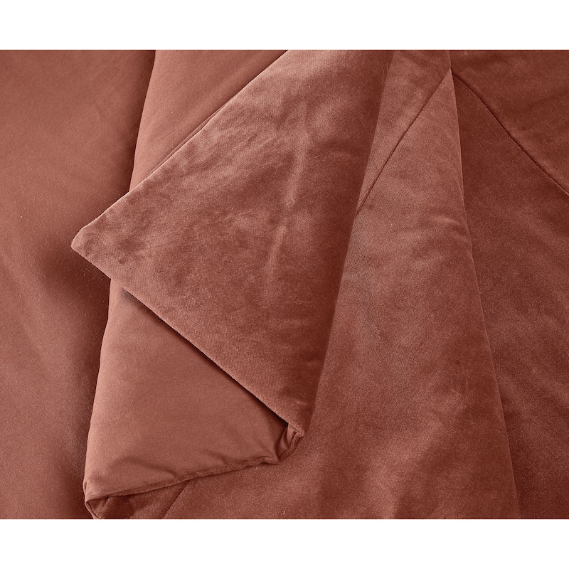Brooklyn Loom Matte Cotton Velvet 3 Piece Duvet Cover Set