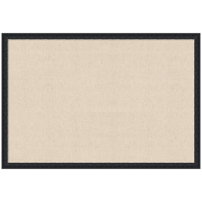 Kate and Laurel Pinboard Neutral Linen - 38x26 - Bethany Black