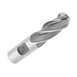 1 Pc, Qualtech 1" X 1" HSS 4 Flute Single End Ball End Mill, DWCF1152