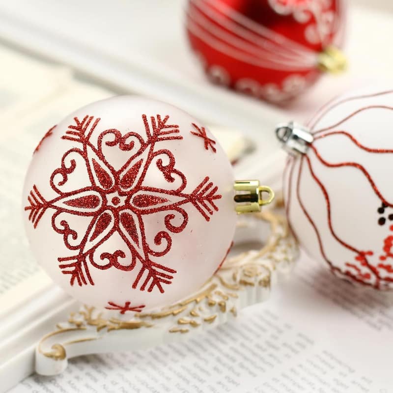 16 Pcs Christmas Decoration Ball Ornaments Set for Holiday Party Wedding - N/A