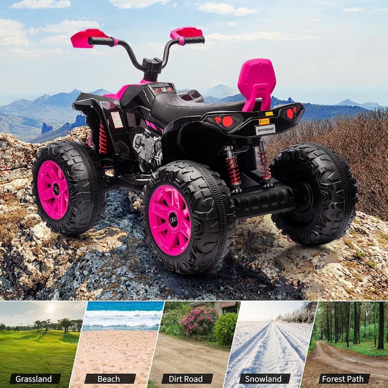 24V 2 Seat Ride on Toys Kids ATV 4 Wheel Quad Bike for Kids Best Gift