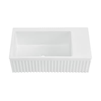 Delice Rectangle 24" Wall-Mount Bathroom Sink in Matte White