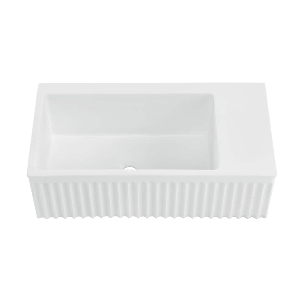 Delice Rectangle 24" Wall-Mount Bathroom Sink in Matte White