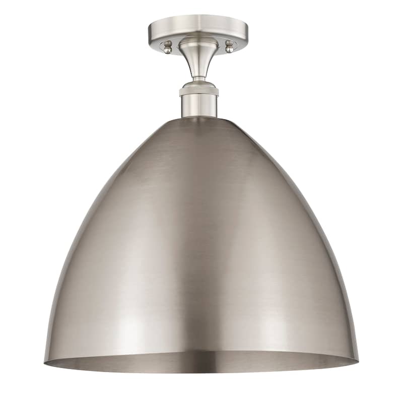 Innovations Lighting Edison Metal Bristol - 1 Light 16" Semi-Flush Mount. - Brushed Satin Nickel