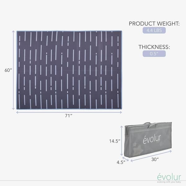 dimension image slide 0 of 4, Evolur CozyCush Reversible Non-Toxic Playmat