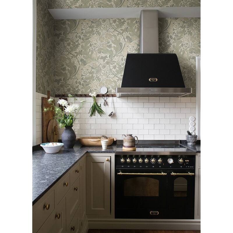 A-Street Prints Elise Light Grey Nouveau Gardens Wallpaper