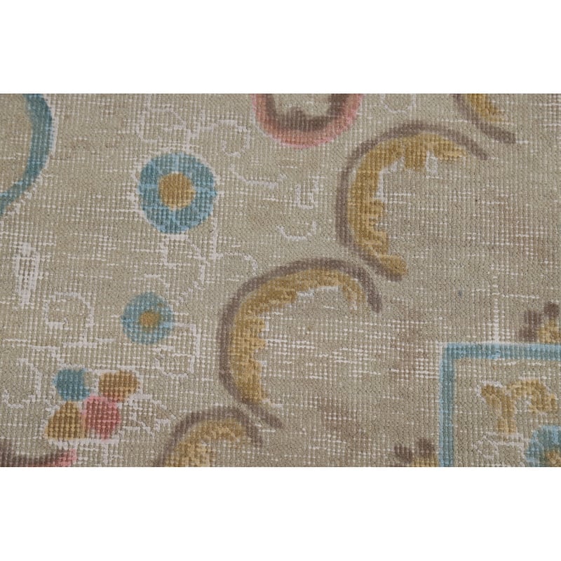 Distressed Tabriz Persian Area Rug Handmade Bedroom Wool Carpet - 9'4"x 12'5"