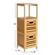 preview thumbnail 3 of 7, Household Essentials Bamboo 3-Tier Slatted Shelf with Crates - 11.8"L x 11.8"W x 35.0"H