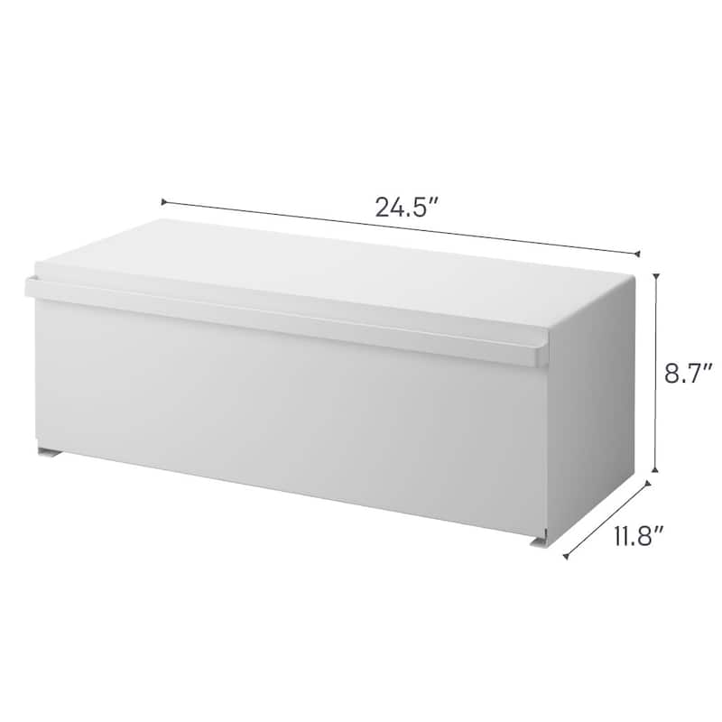 Yamazaki Home Bread Box - Wide, Steel, 32L, Holds 22 lbs - L 11.81 x W 24.49 x H 8.66 inches