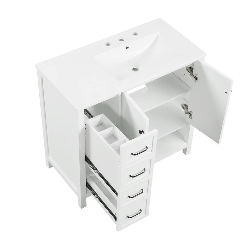 Sophisticated Bathroom Vanity with Multiple Storage Options and Durable Construction