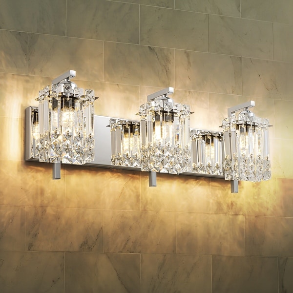 3 Light Modern Glam Crystal Bathroom Vanity Lights Wall Sconce Lighting for Mirror On Sale Bed Bath Beyond 40532739