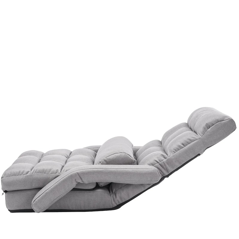 2-in-1 Foldable Floor Chair Bed with 5-Position Adjustable Backrest - 25.2" x 24" x 27.2"