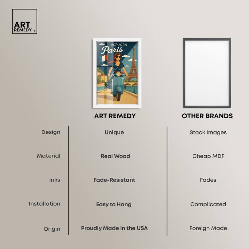Scooter French Travel Shadowbox by Art Remedy