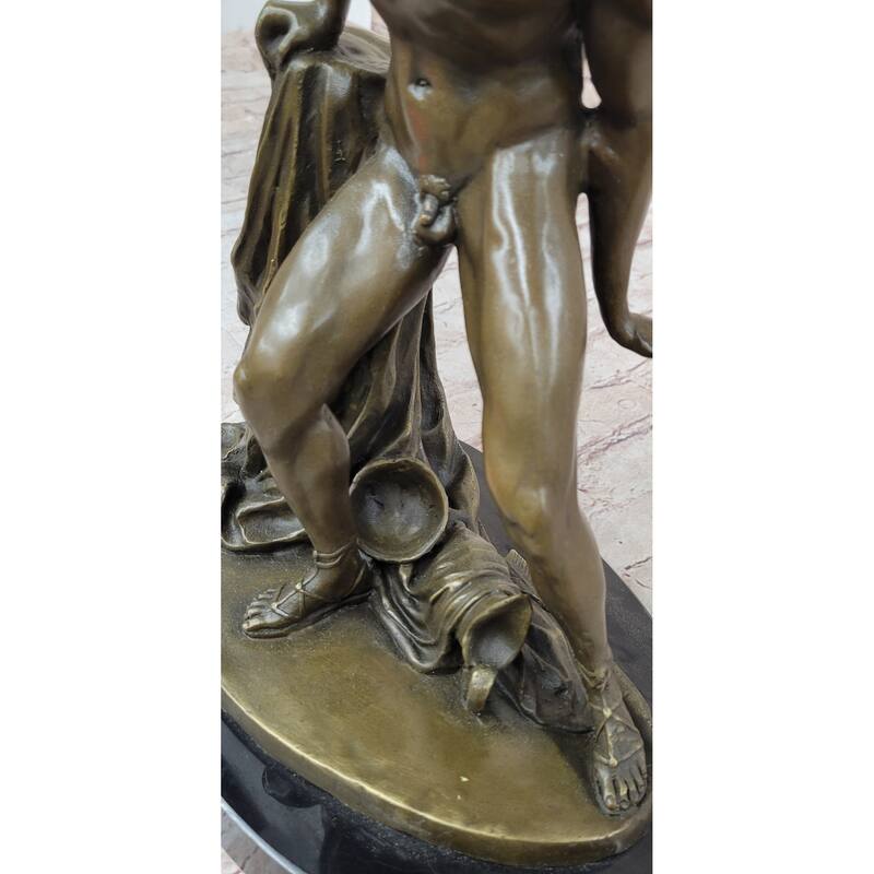 Greek Hero Achilles Hercules Leonidas Hoplite Warrior Bronze Statue Sculpture Decor 14 Inches X 10 Inches