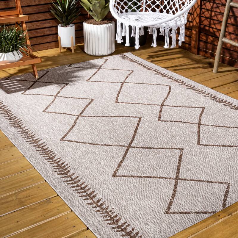 JONATHAN Y Kafel Tribal Diamond Trellis Indoor/Outdoor Area Rug