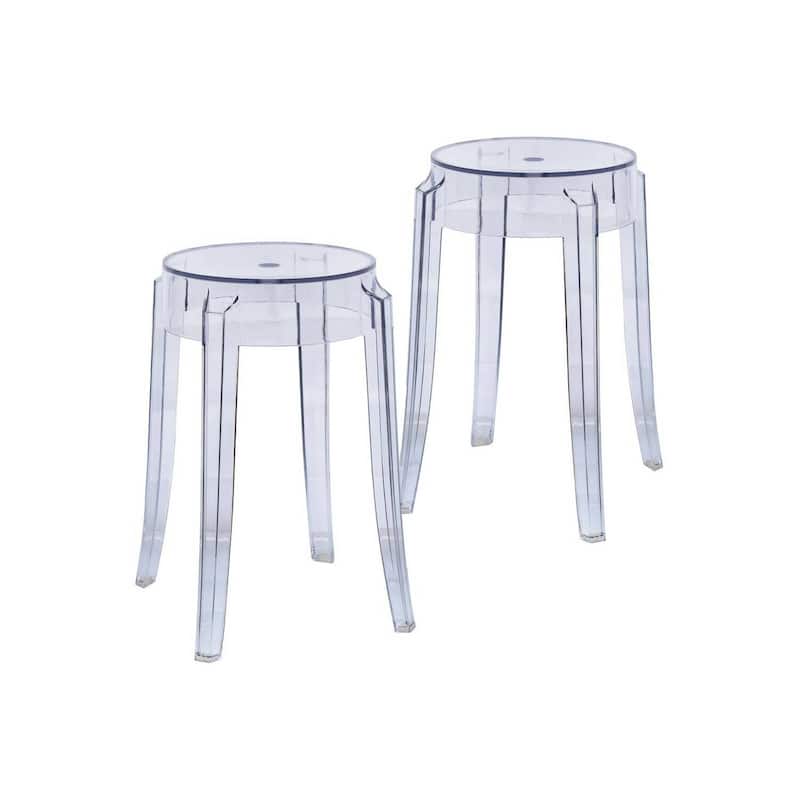 Set of 2 Modern Plastic Counter Height Dining Stools, Durable and Stylish Kitchen Island Seating for Contemporary Homes