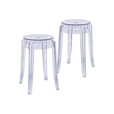 Set of 2 Modern Plastic Counter Height Dining Stools, Durable and Stylish Kitchen Island Seating for Contemporary Homes