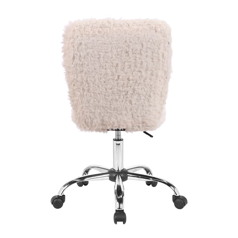 Porthos Home Alva Swivel Office Chair, Shaggy Fabric Upholstery