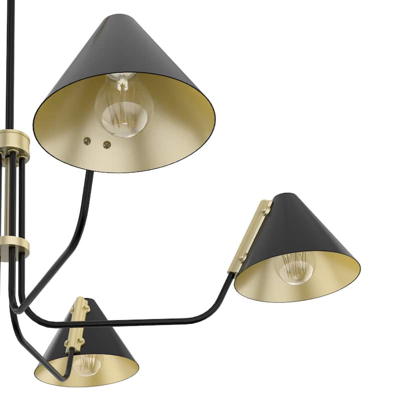 Hunter Grove Isle 5-Light Chandelier, Dining Room, Entry, Mid-Century Modern, Geometric