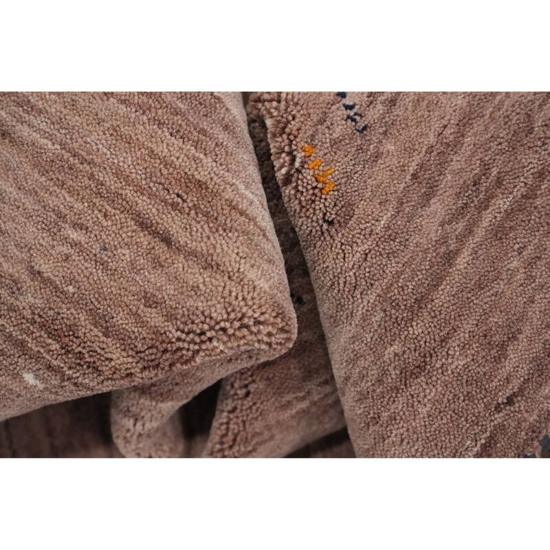 Hand Knotted Oriental 100% Wool Carpet Tribal Animal Pictorial Brown Gabbeh Area Rug - 7' 9'' X 5' 0''