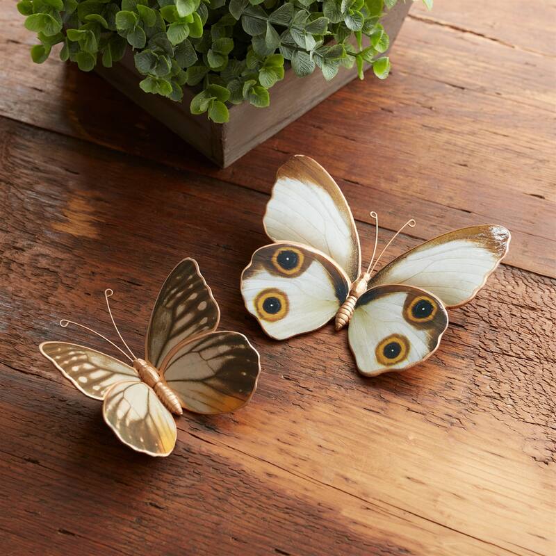 Butterfly and Moth Shelf Sitter Figurines - 5.25" - Set of 2