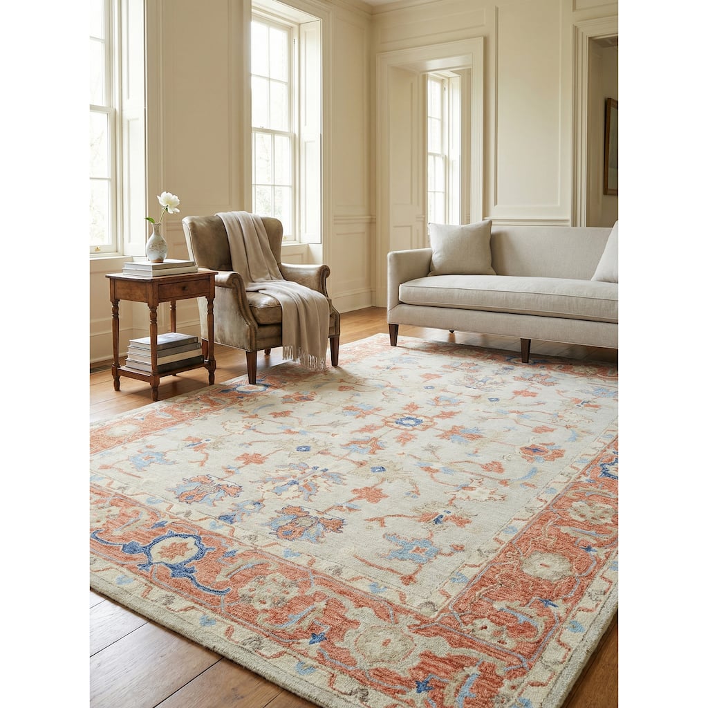 Exquisite Rugs Richmond Serapi Handmade Hand-tufted New Zealand Wool on Canvas Beige/Rust Area Rug
