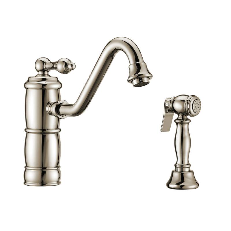Whitehaus Vintage III Plus 1.5 GPM Single Hole Kitchen Sink Faucet - - Polished Nickel