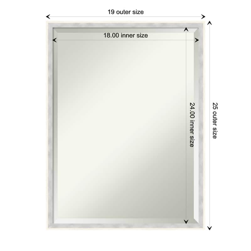 Paige Beveled Wood Framed Wall Mirror - Paige White Silver - Glass Size 18x24
