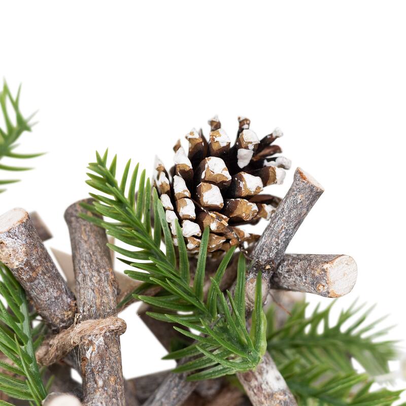 Ornaments and Stars Wood Branch Artificial Christmas Garland - 3.25' x 4" - Unlit