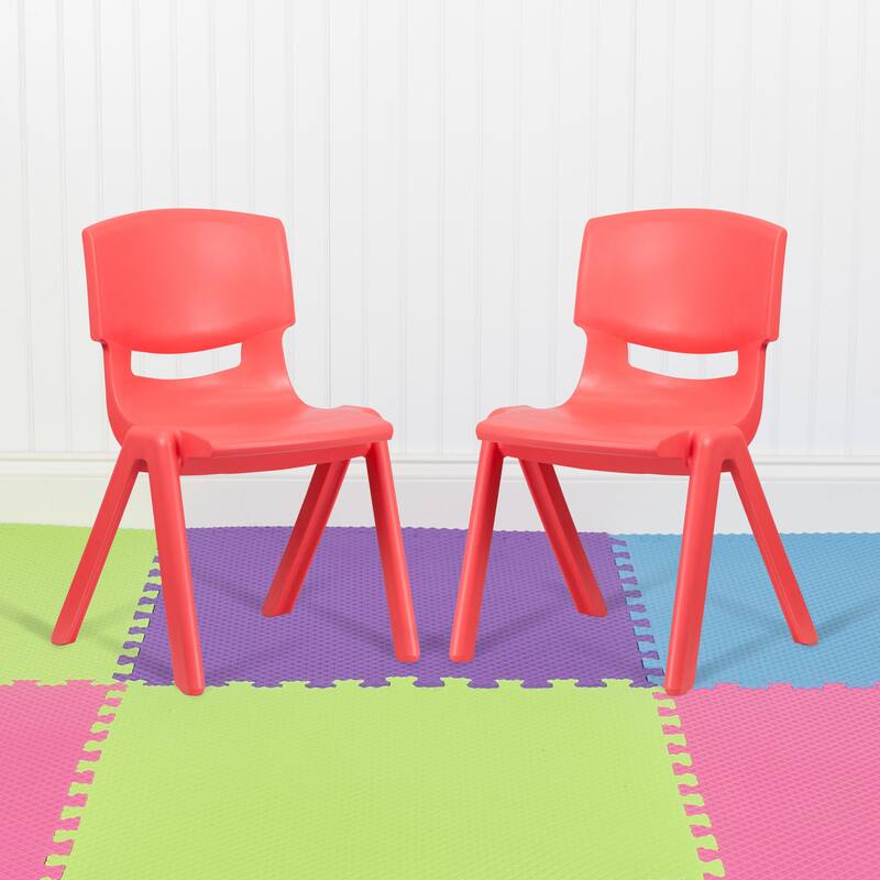 2 Pack Plastic Stackable School Chair with 15.5"H Seat