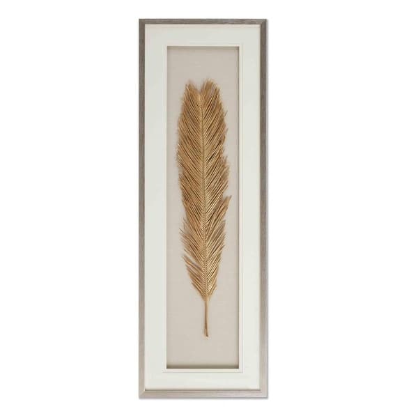 Golden Leaf shadow box with Golden Frame Wall Art Gold Bed Bath