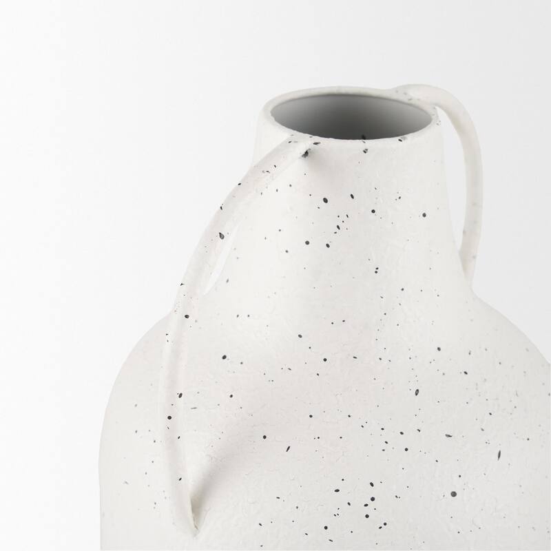Treva White w/ Black Speckles Tall Vase