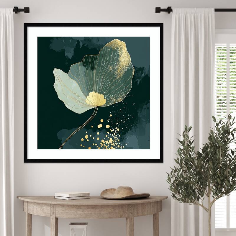 Petals of Jewel and Gold by Tradelink inhouse artist Wood Framed Wall Art Print